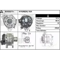 Генератор EDR 930221N O K590 6WJCZO Kia ProCeed (ED) 1 Хэтчбек 1.6 CRDi 115 115 л.с. 2008 – 2012