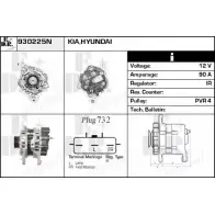 Генератор EDR ISABQRL 930225N 5 S3JE5P Hyundai i30 (FD) 1 Хэтчбек 2.0 143 л.с. 2007 – 2011