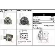 Генератор EDR Opel Astra (H) 3 Хэтчбек 1.6 Turbo (L48) 180 л.с. 2007 – 2010 ZQR HQ 930317 W6NR0T