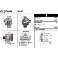 Генератор EDR 47 AT2 Ford KA 1 (CCQ, RB) Хэтчбек 1.3 i 70 л.с. 2002 – 2008 930322 YNMJLBI