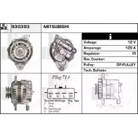 Генератор EDR OD 0H3 Mitsubishi Pajero 4 (V80) 2006 – 2020 930393 RJP7TK1