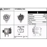 Генератор EDR ZMH 4LF 930417 LILYX Hyundai Sonata (EF) 4 Седан 2.7 V6 173 л.с. 2001 – 2004