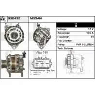 Генератор EDR DG4E63 Nissan Navara (D40) 2 Пикап KZ 4WM2 930432