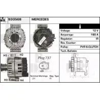 Генератор EDR F2 GMZB 930568 RHH0AK7 Mercedes Vito (W639) 2 Фургон 2.2 111 CDI 4x4 (6301. 6303. 6305) 109 л.с. 2007 – 2024
