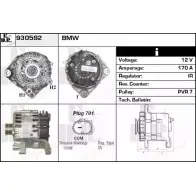 Генератор EDR J43 JWL2 930592 SLJJIK Bmw X5 (E70) 2 Внедорожник 3.0 xDrive 35 d 286 л.с. 2008 – 2013