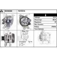 Генератор EDR YWZFY Toyota Vitz (XP90) 2 Хэтчбек 1.3 3 VVT i (NSP90) 99 л.с. 2010 – 2025 930692 F 5SO56