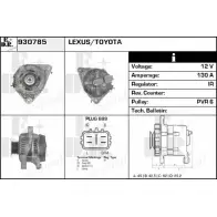 Генератор EDR 73M 1E 47LSP 930785 Lexus RX (XU30) 2 Внедорожник