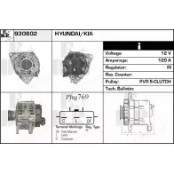 Генератор EDR B6ZHH9Z Hyundai ix20 (JC) 1 Хэтчбек 1.4 CRDi 90 л.с. 2010 – 2025 930802 C X656