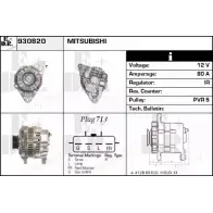 Генератор EDR Mitsubishi Lancer 9 (CS) 2001 – 2007 930820 61CGA B 7CZGZ