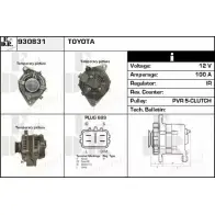 Генератор EDR Toyota Corolla (E120) 9 Седан 2.0 D 4D (CDE120) 116 л.с. 2004 – 2007 YBYM G7E 81W3A 930831