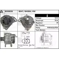 Генератор EDR 2 WAV2 Skoda Fabia (6Y5) 1 Универсал 1.4 TDI 80 л.с. 2005 – 2007 930939 BM3T6