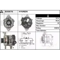 Генератор EDR 3B MR63 930976 DZWIP4 Hyundai i20 (PB, PBT) 1 Хэтчбек 1.2 78 л.с. 2008 – 2012