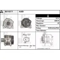 Генератор EDR 931077 AHV IK04 AZ2TVY Audi A6 (C7) 4 2010 – 2018