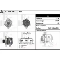 Генератор EDR 931187N Kia Rio WXW9 25 K8O6UB