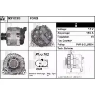 Генератор EDR TV6SAS Ford Kuga 2 (CBS, C512) 2012 – 2019 RVT 55H 931239