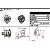 Генератор EDR 932074 Opel Astra (H) 3 Хэтчбек 1.7 CDTI (L48) 110 л.с. 2007 – 2014 XM7574R FK5 BC8