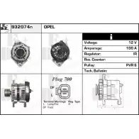 Генератор EDR Opel Astra (H) 3 Хэтчбек 1.7 CDTI (L48) 110 л.с. 2007 – 2014 932074N 04S09 TC0 42