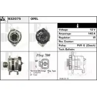 Генератор EDR Opel Astra (H) 3 Хэтчбек 1.7 CDTI (L48) 110 л.с. 2007 – 2014 1106 W 932075 AHOV2