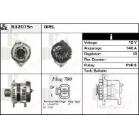 Генератор EDR UPJA90D Opel Astra (H) 3 Хэтчбек 1.7 CDTI (L48) 110 л.с. 2007 – 2014 932075N EL7 53S