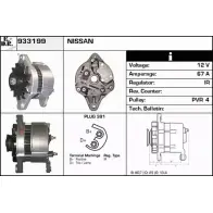 Генератор EDR 472VYI Nissan Primera (P10) 1 Седан DT 3IAM2 933199