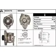 Генератор EDR IOOW D1U 933475 VURK1 Nissan Serena (C23) 1 Минивэн 2.0 126 л.с. 1992 – 2001