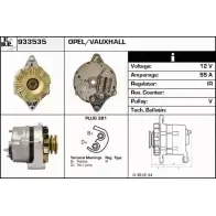 Генератор EDR A0 NEIZ 06YSMZ 933535 Opel Corsa (B) 2 Хэтчбек 1.4 Si (F08) 82 л.с. 1993 – 2000