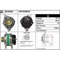 Генератор EDR Mitsubishi Colt 4 (CAA) Хэтчбек 1.8 GTi 16V (CA5A) 140 л.с. 1992 – 1996 4I2YDX 933688 6X8ZJ EY