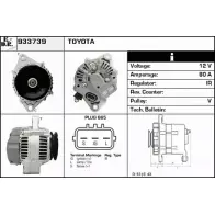 Генератор EDR 4 2ZEC Toyota Corolla (E110) 8 Хэтчбек 3д 2.0 D (CE110) 72 л.с. 1997 – 2000 0NII8GP 933739