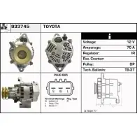 Генератор EDR Toyota Hiace (H100) 4 Автобус 2.4 D (LxH12) 75 л.с. 1995 – 2001 933745 E XA5JC0 YAIIJS7