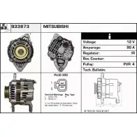 Генератор EDR Mitsubishi Galant 7 (E52A) Седан 2.0 GLSI (E55A) 137 л.с. 1992 – 1996 K1E04 933873 KRWVK U