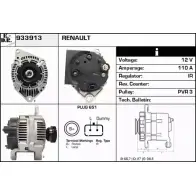 Генератор EDR Renault Kangoo (FC) 1 Фургон 1.4 (FC0C. FC0B. FC0H. FC0M) 75 л.с. 1997 – 2008 933913 DINX AE UJ6UPMV