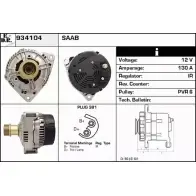 Генератор EDR P0OY2 Saab 9-5 (YS3E) 1 Универсал 2.3 t 170 л.с. 1998 – 2009 934104 8OB 28