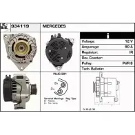 Генератор EDR 934119 YSRK4 Mercedes E-Class (W210) 2 Седан 2.0 E 200 Kompressor (245) 186 л.с. 1997 – 2002 55FW 10