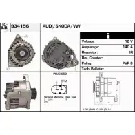 Генератор EDR Z34PV VJ 7QAG5E 934156 Audi A4 (B6) 2 Седан 2.5 Tdi 163 л.с. 2002 – 2004