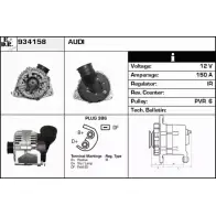 Генератор EDR 934158 LF PZKR BJO31U Audi A8 (D2) 1 Седан 3.7 260 л.с. 1998 – 2002