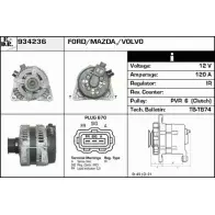 Генератор EDR 934236 UKT8RK 9P T5D0G Ford Focus 2 Хэтчбек 1.6 TDCi 90 л.с. 2005 – 2012