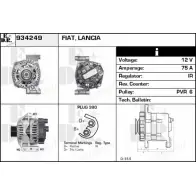 Генератор EDR Fiat Linea (323, 110) 1 Седан 1.3 D Multijet 90 л.с. 2007 – 2024 6I P5635 934249 U6D3P