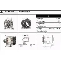 Генератор EDR 934269X 80 2UWA Mercedes B-Class (W245) 1 Хэтчбек 2.0 B 200 (2433) 136 л.с. 2005 – 2011 MKR6NC