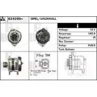 Генератор EDR LNCTYB Opel Astra (H) 3 Хэтчбек 1.7 CDTI (L48) 110 л.с. 2007 – 2014 U6TBW 82 934295N