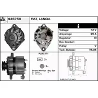 Генератор EDR 936750 UU DAC Fiat Tempra (159) 2 Универсал 2.0 i.e. (159.AP) 113 л.с. 1991 – 1995 GOUU9