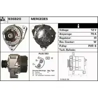 Генератор EDR A1H419K M7A JCX 936820 Mercedes Sprinter (903) 1 Кабина с шасси 2.3 308 D 82 л.с. 1996 – 2000