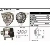 Генератор EDR 939510 7PJ1SE Ford Fiesta 4 (DX, JA, JB) Хэтчбек H5 1YF