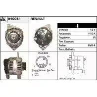 Генератор EDR Renault Laguna (B56) 1 Хэтчбек 3.0 (B56E/R. B565) 167 л.с. 1993 – 2001 LW WOM5 87JHJ 940061