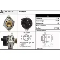 Генератор EDR 37TWEX BV 7URIW 940910 Honda Civic 6 (MB, MC) Универсал