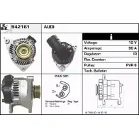 Генератор EDR Audi A6 (C5) 2 Универсал 2.4 Quattro 163 л.с. 1997 – 2005 1BC73Q WLM7 49R 942161