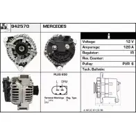 Генератор EDR OZ6 OZ1E 1HKNVK 942570 Mercedes Vito (W639) 2 Фургон 3.2 119 (6301. 6303. 6305) 190 л.с. 2003 – 2024