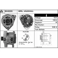 Генератор EDR 944030 Opel Vectra (B) 2 Седан 2.2 DTI 16V (F19) 125 л.с. 2000 – 2002 P0U22 OUZ4XD O