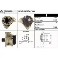 Генератор EDR A FJ5VVT YL121O 1231043707 945310