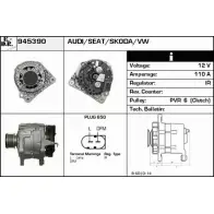 Генератор EDR 6B0G 6U 945390 YKFGK Volkswagen Golf 5 (1K1) Хэтчбек 2.0 TDI 140 л.с. 2004 – 2008