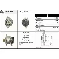 Генератор EDR 946060 Fiat Ducato (244) 2 Кабина с шасси 2.3 JTD 110 л.с. 2002 – 2006 NMUZ IWS 4K5PQ7